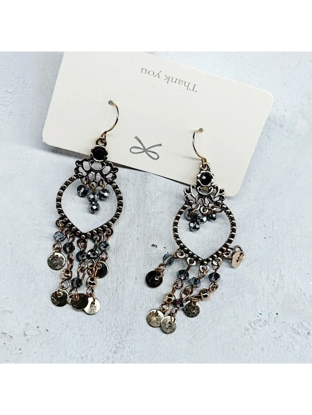 322gc. Goldtone Chandelier Earrings